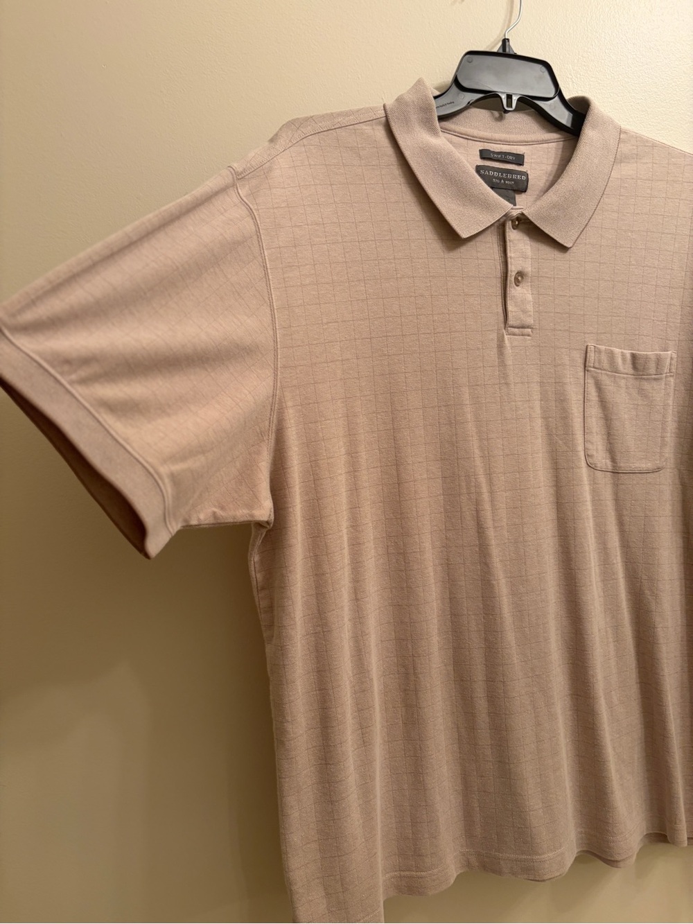 Saddlebred Men’s Beige Polo Shirt with Chest Pocket